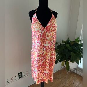 No Boundaries Junior Paisley Print Halter Dress - Size XXL